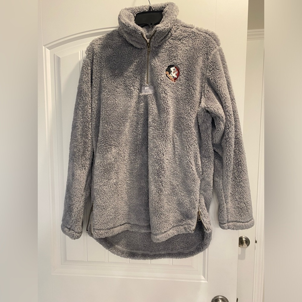 Collegiate brand FSU Florida state seminole football fleece half zip size medium